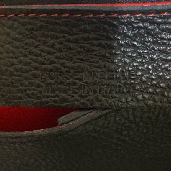 BORSE IN PELLE Leather Tote Shoulder Bag Black Removable Red P…Dark Lolita - Picture 10 of 13